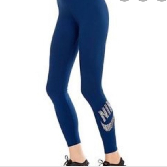 nike metallic logo leggings